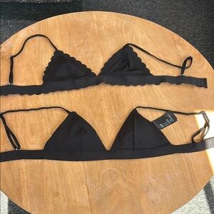 Black Scalloped Bralette Set